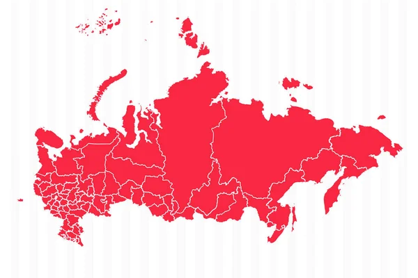 Estados Mapa Rússia Com Fronteiras Detalhadas —  Vetores de Stock