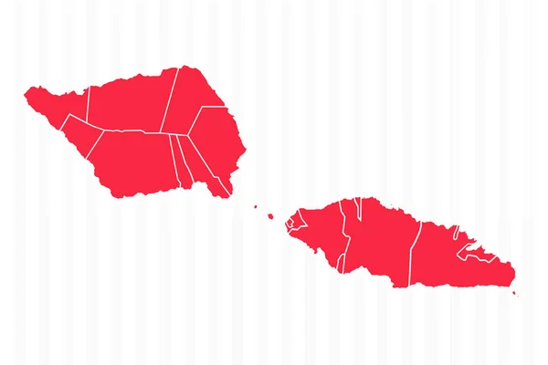 Mappa Degli Stati Samoa Con Frontiere Dettagliate — Vettoriale Stock