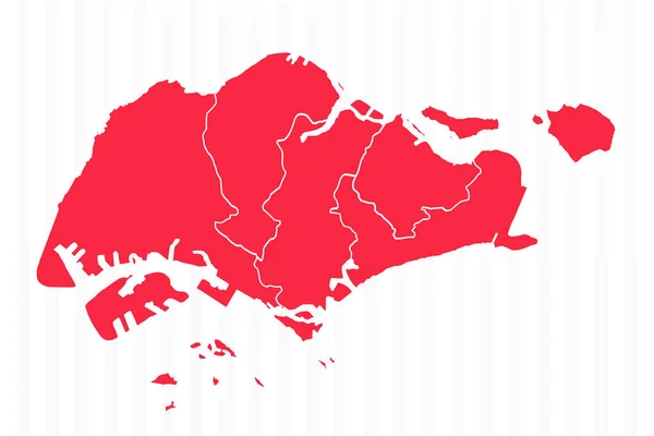 Mappa Degli Stati Singapore Con Frontiere Dettagliate — Vettoriale Stock