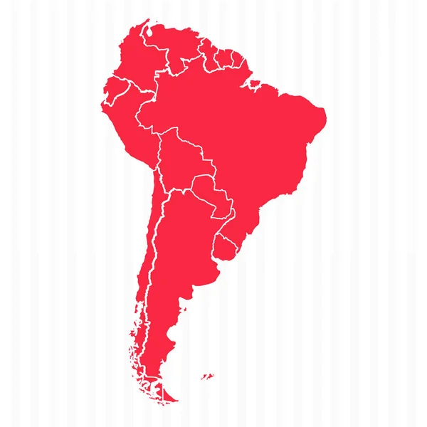 Κράτη Χάρτης Της Νότιας Αμερικής Λεπτομερή Σύνορα — Διανυσματικό Αρχείο