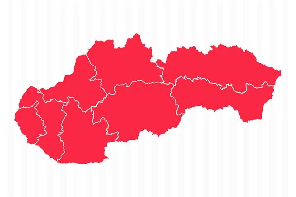 Carte Des États Slovaquie Avec Frontières Détaillées — Image vectorielle