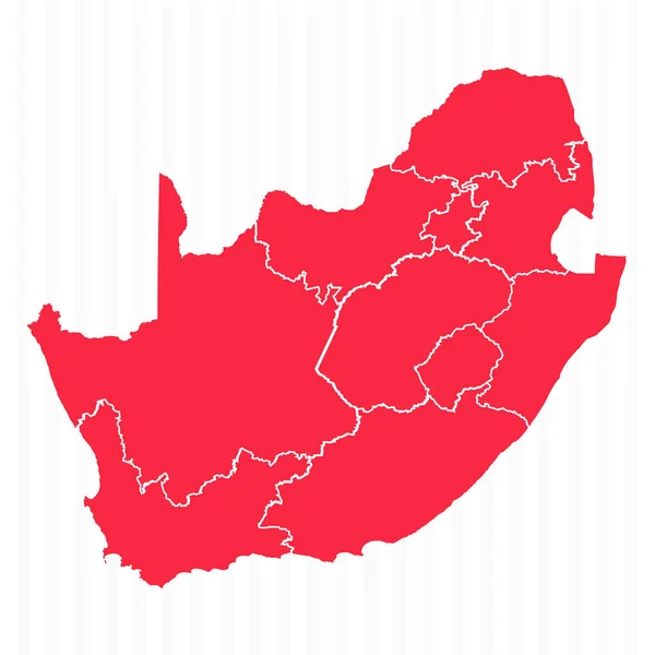 詳細な国境を持つ南アフリカの州マップ — ストックベクタ
