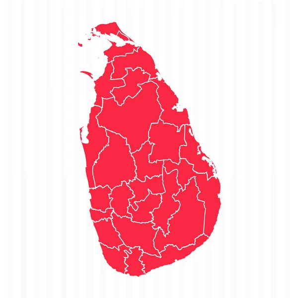 Landkarte Sri Lankas Mit Detaillierten Grenzen — Stockvektor