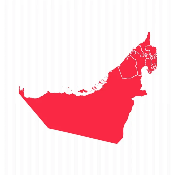 具有详细边界的阿拉伯联合酋长国地图 — 图库矢量图片