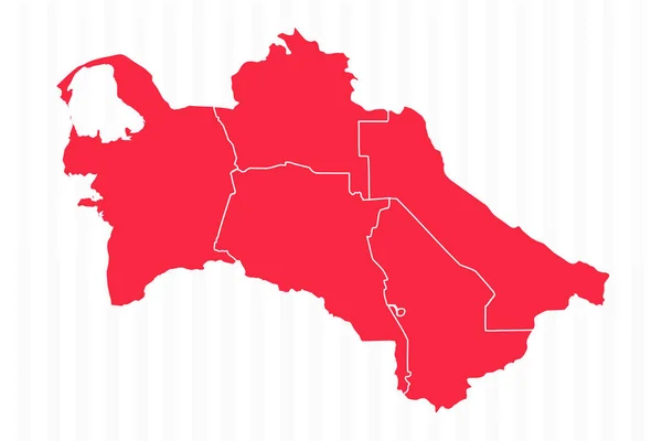 詳細な国境を持つトルクメニスタンの州マップ — ストックベクタ