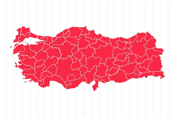 Staatskarte Der Türkei Mit Detaillierten Grenzen — Stockvektor