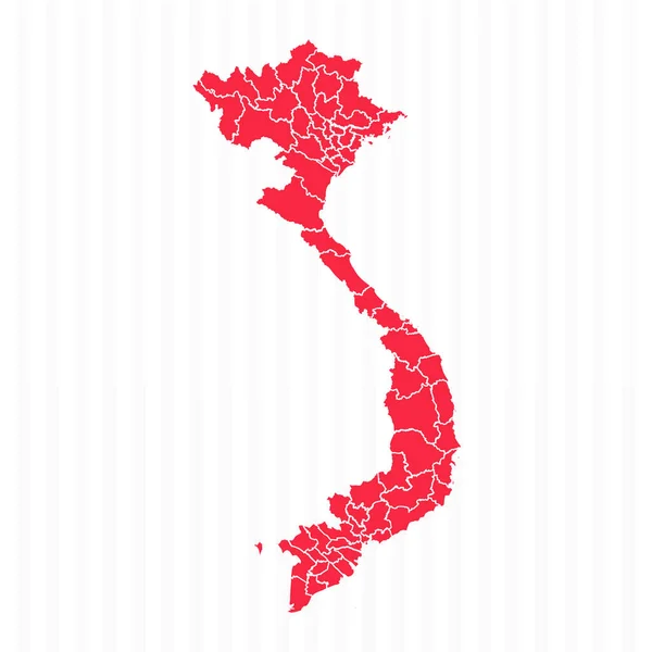 Peta Negara Vietnam Dengan Batas Terrinci - Stok Vektor