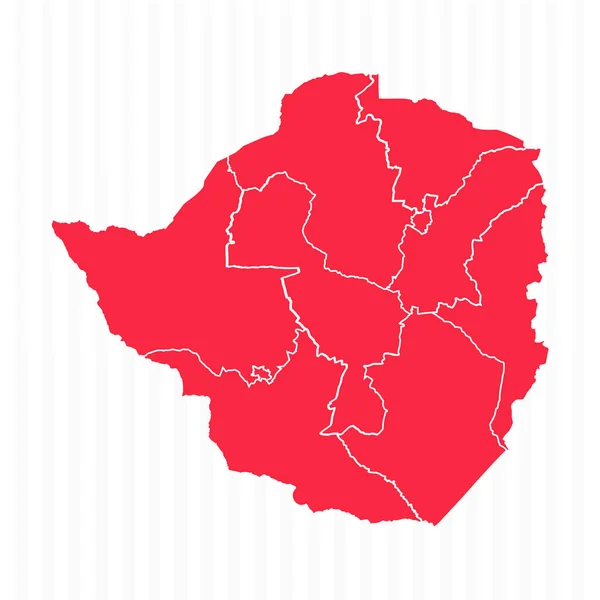 Státy Mapa Zimbabwe Podrobnými Hranicemi — Stockový vektor