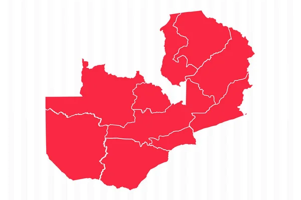 Carte Des États Zambie Avec Frontières Détaillées — Image vectorielle
