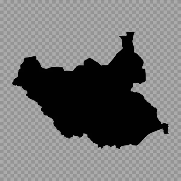 Transparenter Hintergrund Südsudan Einfache Landkarte — Stockvektor