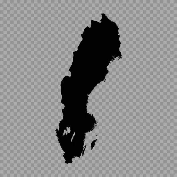 Transparent Background Sweden Simple Map — Stock Vector