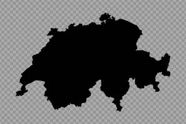 Transparenter Hintergrund Schweiz Einfache Landkarte — Stockvektor