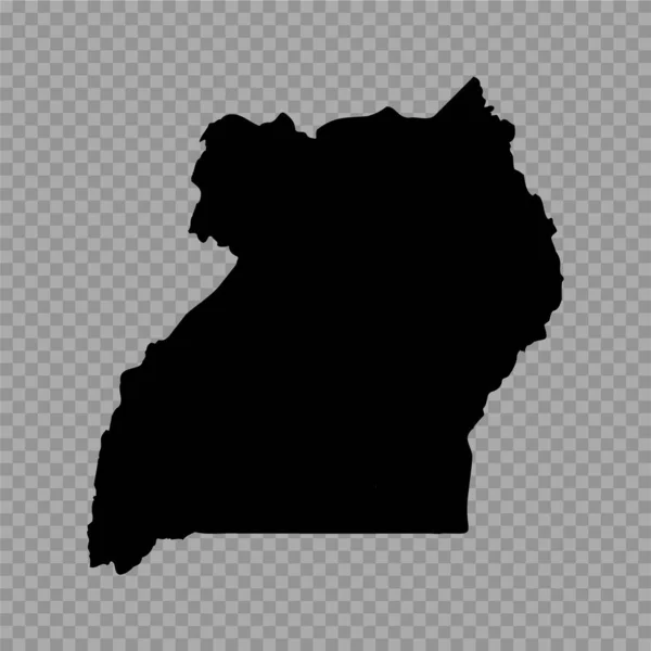 Transparenter Hintergrund Uganda Einfache Landkarte — Stockvektor