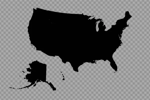 Διαφανές Φόντο Ηνωμένες Πολιτείες Απλός Χάρτης — Διανυσματικό Αρχείο