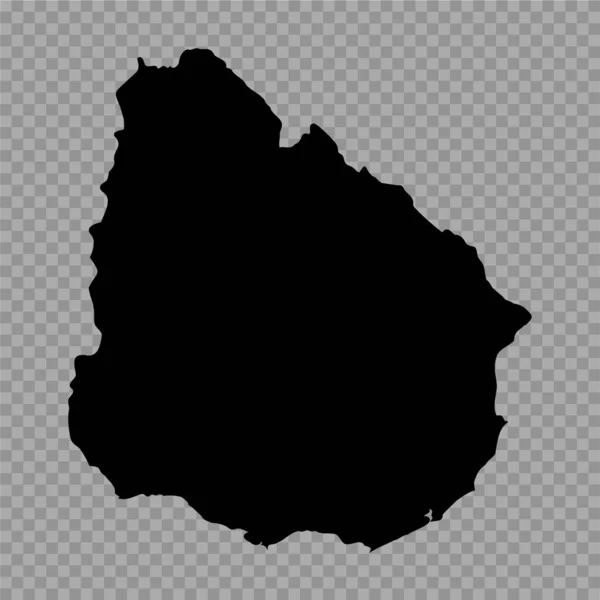 Transparenter Hintergrund Uruguay Einfache Landkarte — Stockvektor