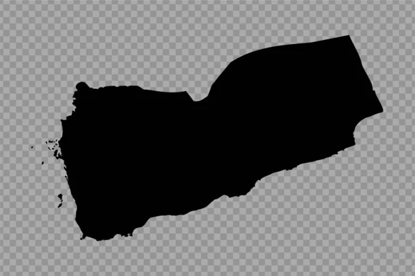 Transparenter Hintergrund Jemen Einfache Landkarte — Stockvektor