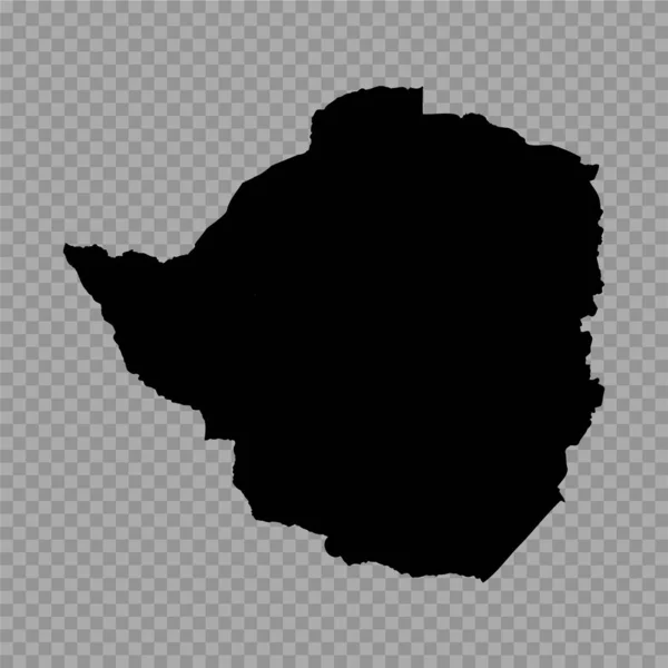 Transparenter Hintergrund Simbabwe Einfache Landkarte — Stockvektor