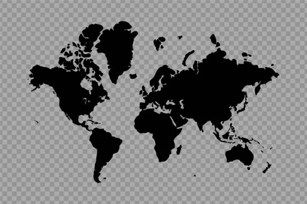Transparente Background World Mapa Simples — Vetor de Stock