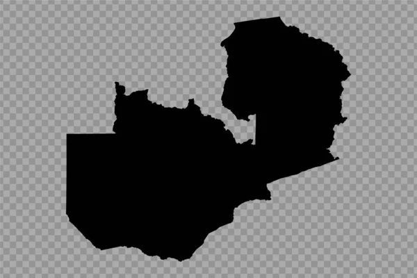 Transparenter Hintergrund Sambia Einfache Landkarte — Stockvektor