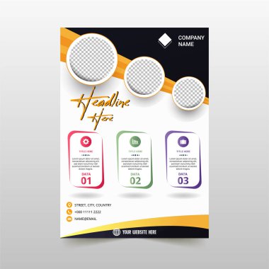 Zarif Sarı ve Siyah Soyut İş Pilotu Şablonu