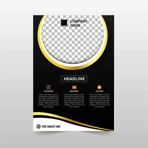 Modern Black Luxury Business Flyer Template Circle — Stock Vector