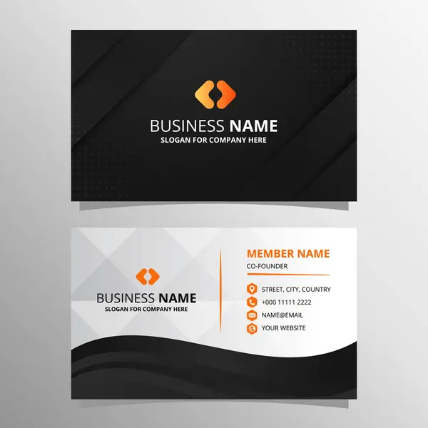 Abstract Beautiful Black Background Business Card Template Dots Diagonal Lines — Stock Vector