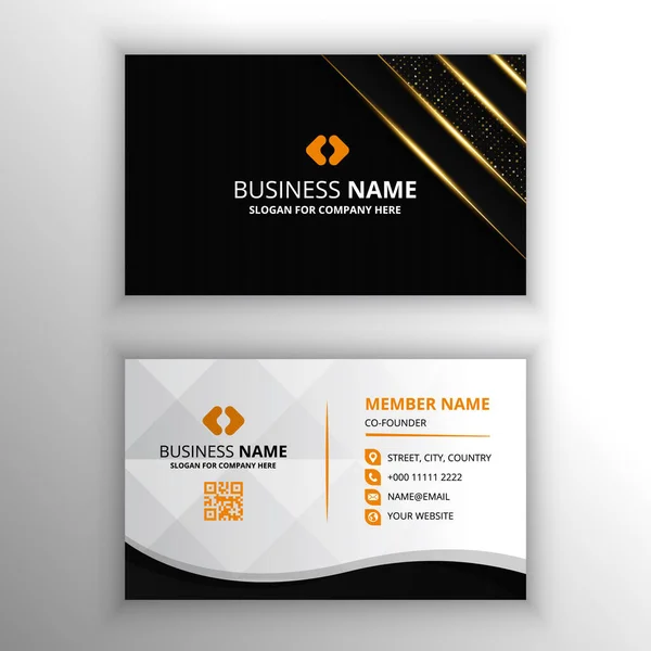 Abstract Beautiful Luxury Black Gold Business Card Template — Stock Vector