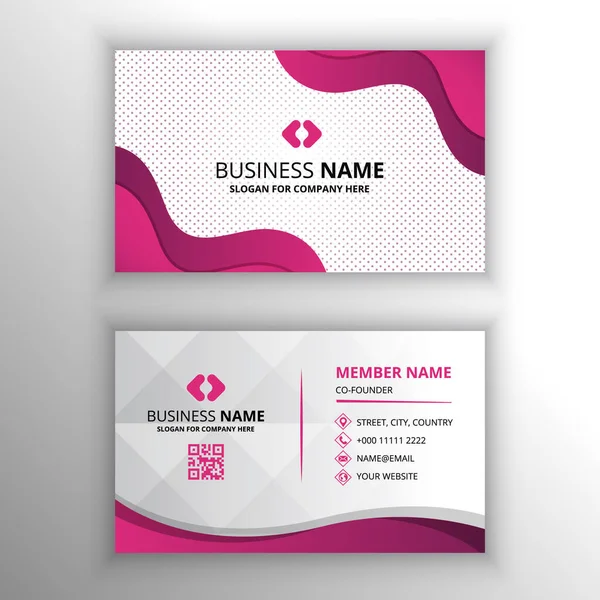 Abstract Beautiful Pink Fluid Business Card Template — Stock Vector