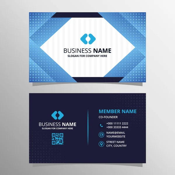 Реферат Elegant Blue Business Card Template Diagonal Shape — стоковый вектор