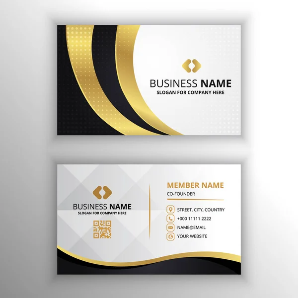 Streszczenie Elegancki Szablon Golden Luxury Business Card — Wektor stockowy