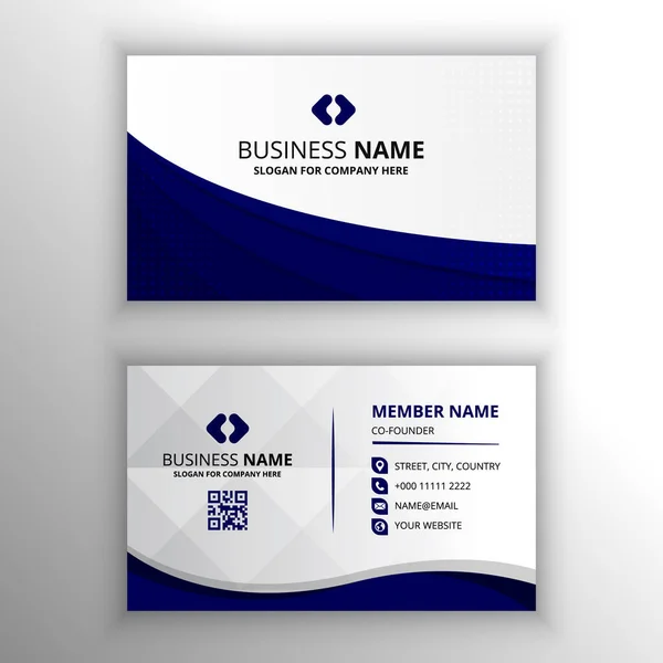 Absztrakt Elegáns Gradient Blue Business Card Sablon Görbével — Stock Vector