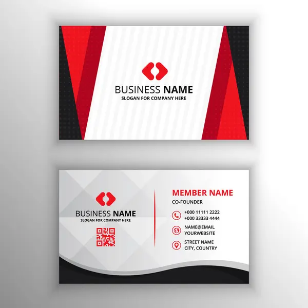 Реферат Elegant Red Business Card Template Diagonal Shape — стоковый вектор