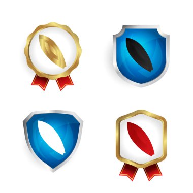 Soyut Sörf Rozeti ve Etiket Koleksiyonu