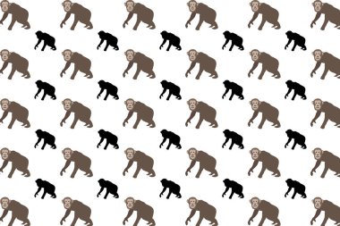 Düz Şempanze Hayvan Kalıbı Arkaplanı