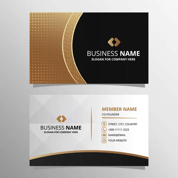 Abstract Stylish Luxury Gold Black Business Card Template Dots — Stock Vector