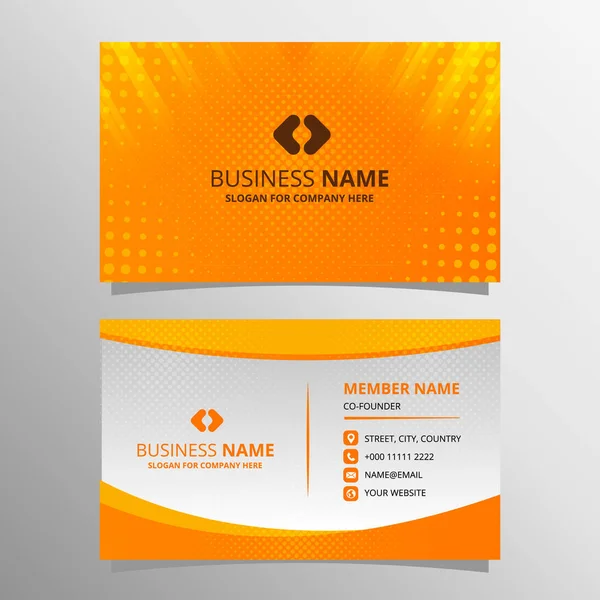 Abstract Yellow Dots Business Card Template Abstract Lines — Stock Vector