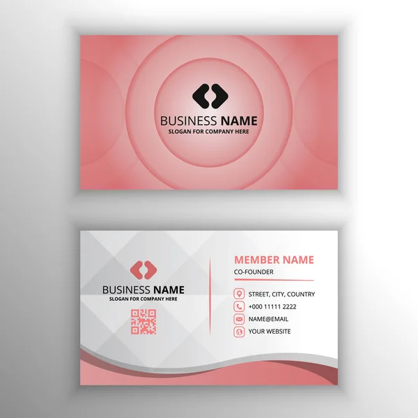 Beautiful Pink Business Card Circles — Stock Vector
