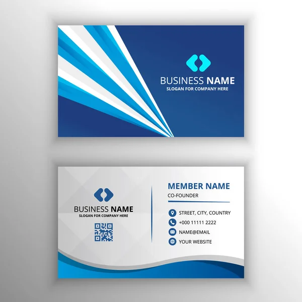 Creative Blue Lined Business Card Template — Stock Vector