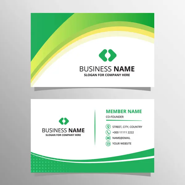 Creative Curved Green Business Card Template — Stock Vector