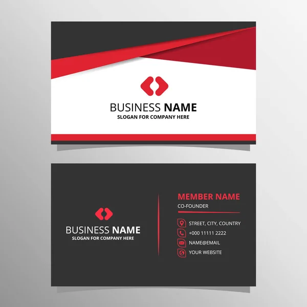 Creative Red Cover Business Card Curves — Stock Vector