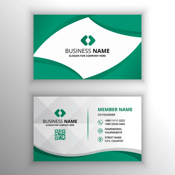 Elegance Gradient Green Business Card Curves — Stock Vector