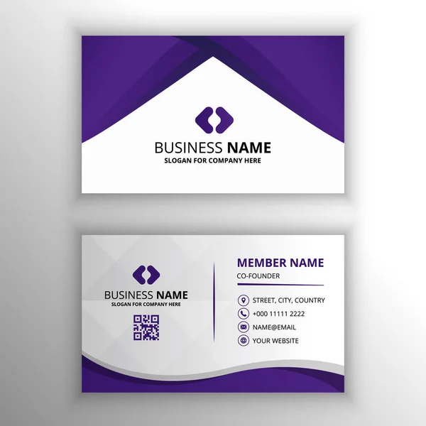 Elegância Gradiente Purple Cartão Visita Com Curvas — Vetor de Stock