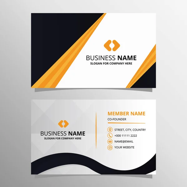 Elegance Yellow Black Abstract Business Card Template — Stock Vector