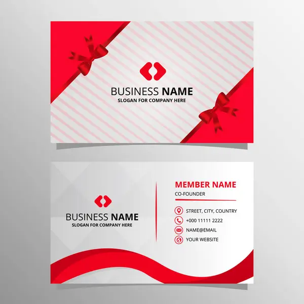 Elegant Red Striped Business Card — стоковый вектор