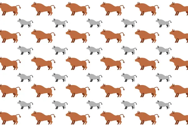 Επίπεδο Μοτίβο Των Ζώων Ταύρου — Διανυσματικό Αρχείο