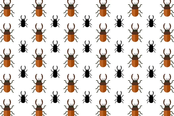 Flat Chalcosoma Insect Pattern Background — Stock Vector
