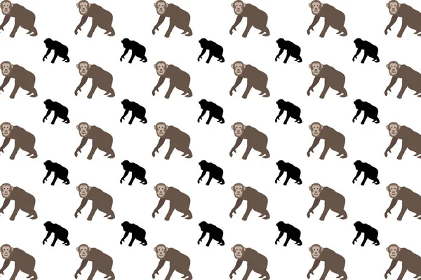 Επίπεδο Φόντο Μοτίβο Των Ζώων Χιμπατζήδων — Διανυσματικό Αρχείο