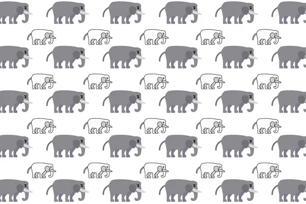 Επίπεδο Μοτίβο Ζώων Ελέφαντα — Διανυσματικό Αρχείο