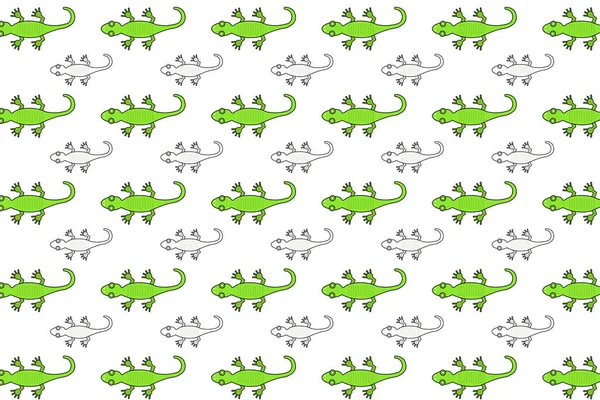 Platt Gecko Reptil Mönster Bakgrund — Stock vektor