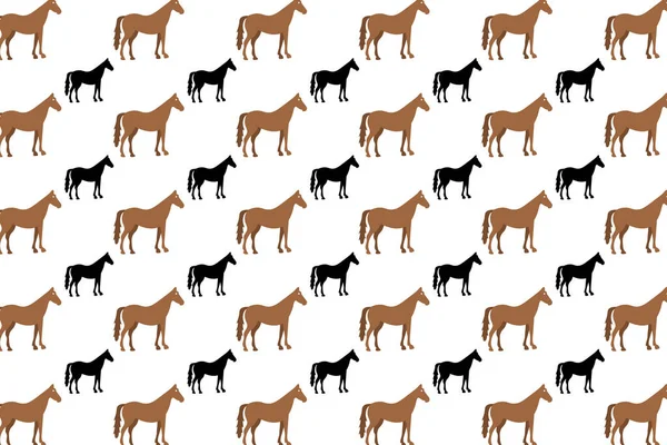 Επίπεδο Μοτίβο Των Ζώων Άλογο — Διανυσματικό Αρχείο